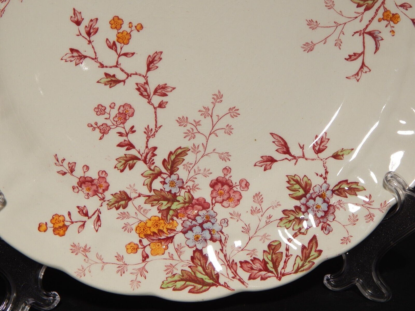 ANTICO VASSOIO PIATTO PORTATA ROTONDO BOOTHS WASHINGTON SEMI-PORCELLANA INGLESE