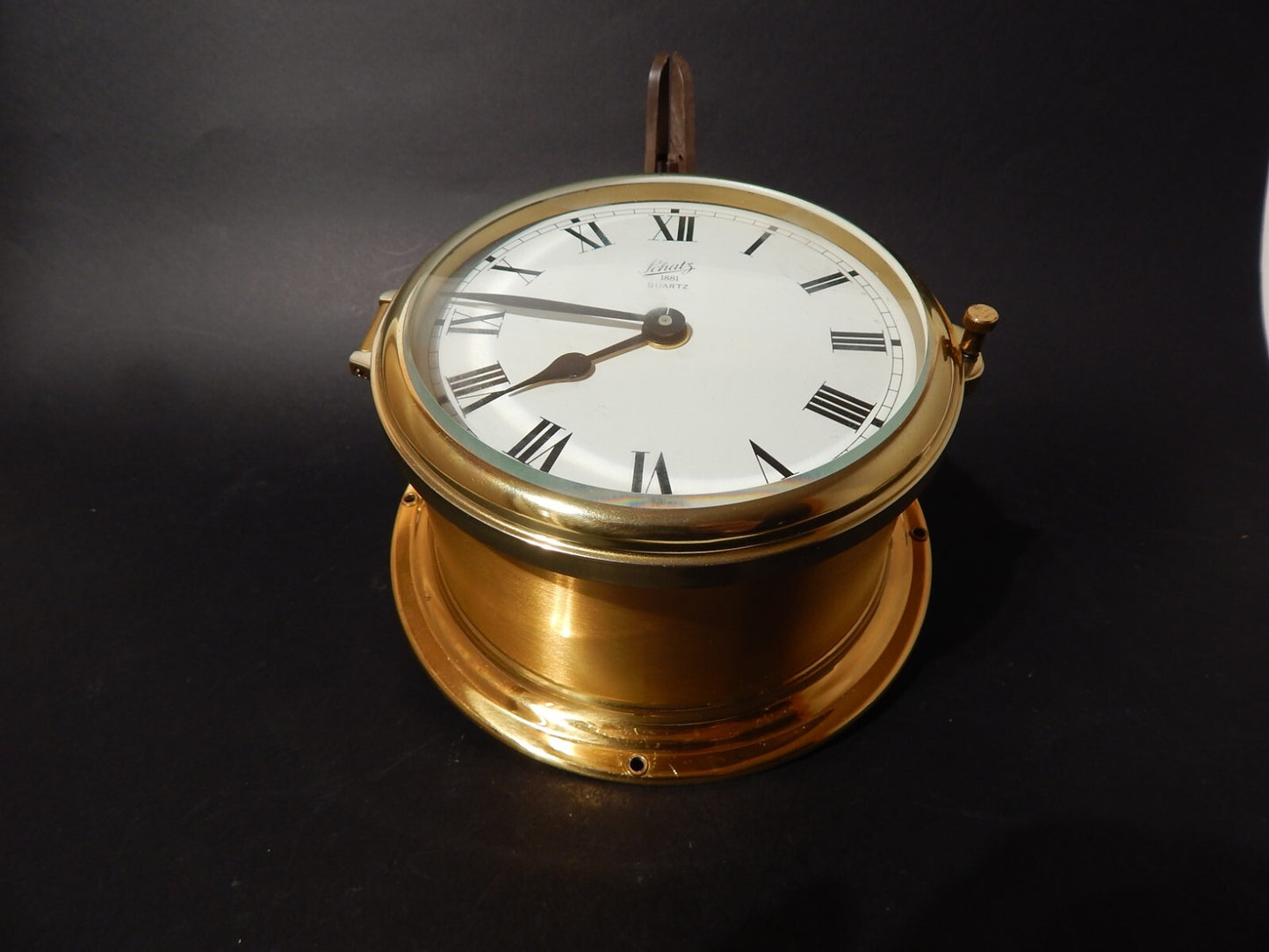 VINTAGE OROLOGIO QUARZO ROYAL MARINER SCHATZ OTTONE E VETRO MADE WEST GERMANY