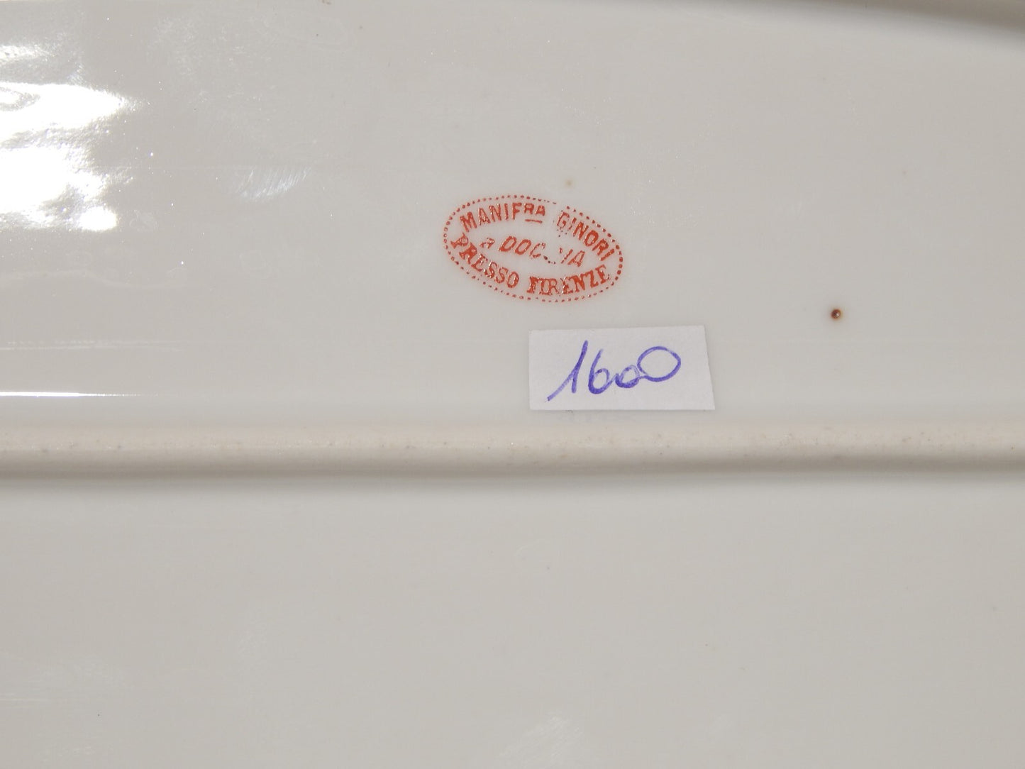 ANTICO VASSOIO PESCIERA PIATTO PORTATA IMPERO PORCELLANA GINORI DOCCIA XIX SEC.