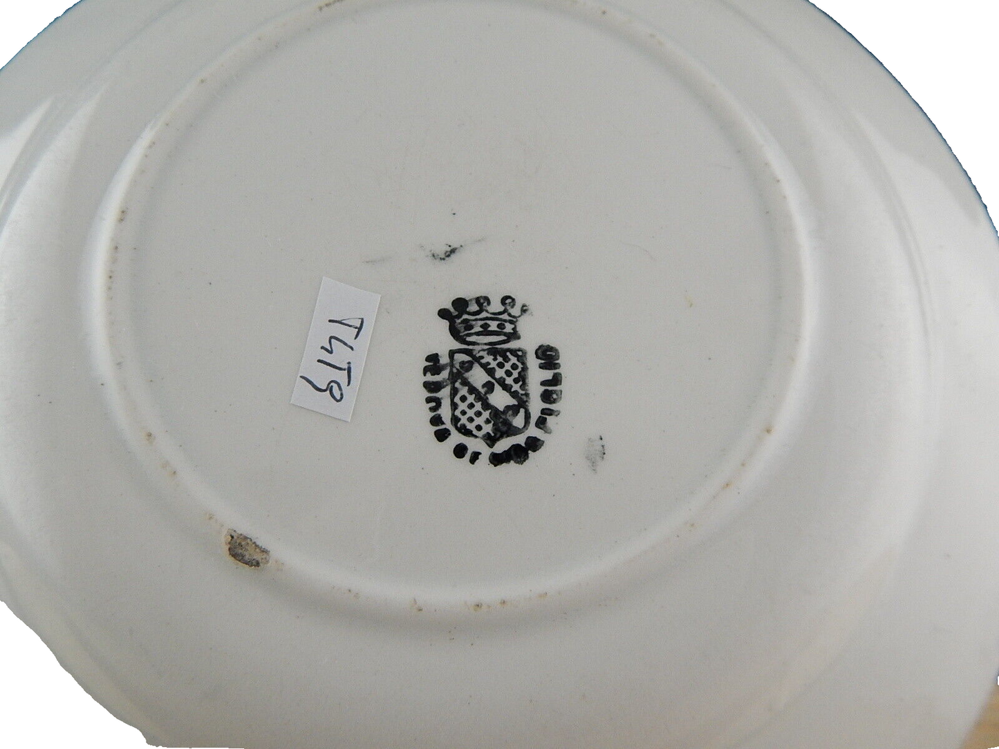 ANTICO PIATTO CERAMICA VEDOVA BESIO&FIGLIO MONDOVI' FINE '800 STAMPA MANO WILLOW