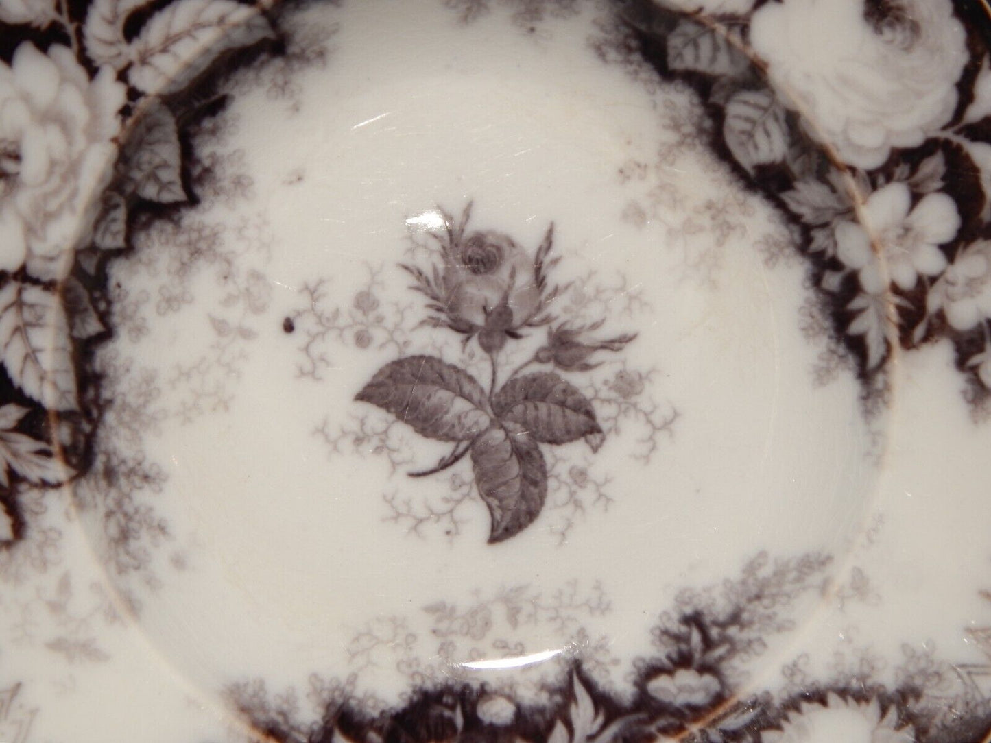 ANTICO PIATTO FONDO CERAMICA JARDINIERE VILLEROY & BOCH FINE '800 difetto 1139