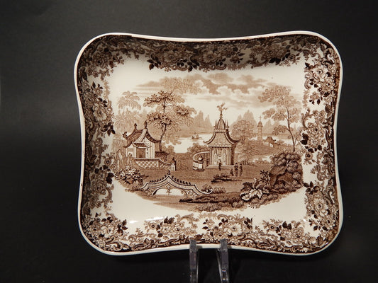 ANTICO VASSOIO VITTORIANO 1800 PORCELLANA WEDGWOOD RARO DISEGNO ORIENTALE