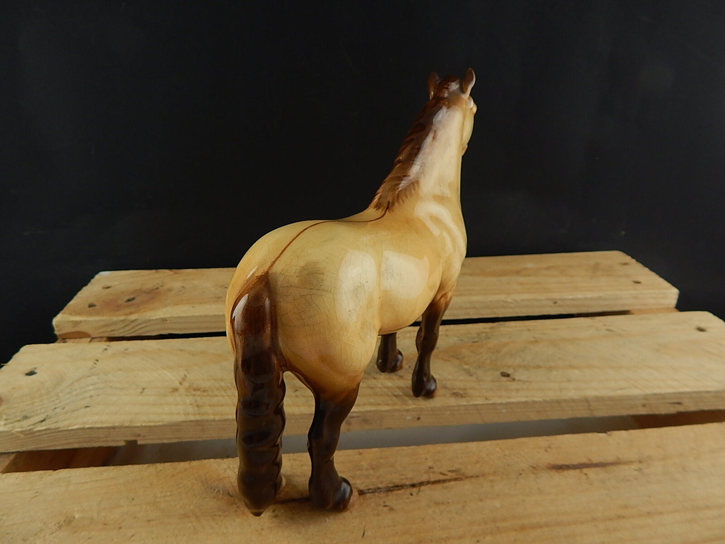 VINTAGE CERAMICA STATUINA DIPINTA MANO CAVALLO BESWICK ENGLAND HIGHLAND HORSE