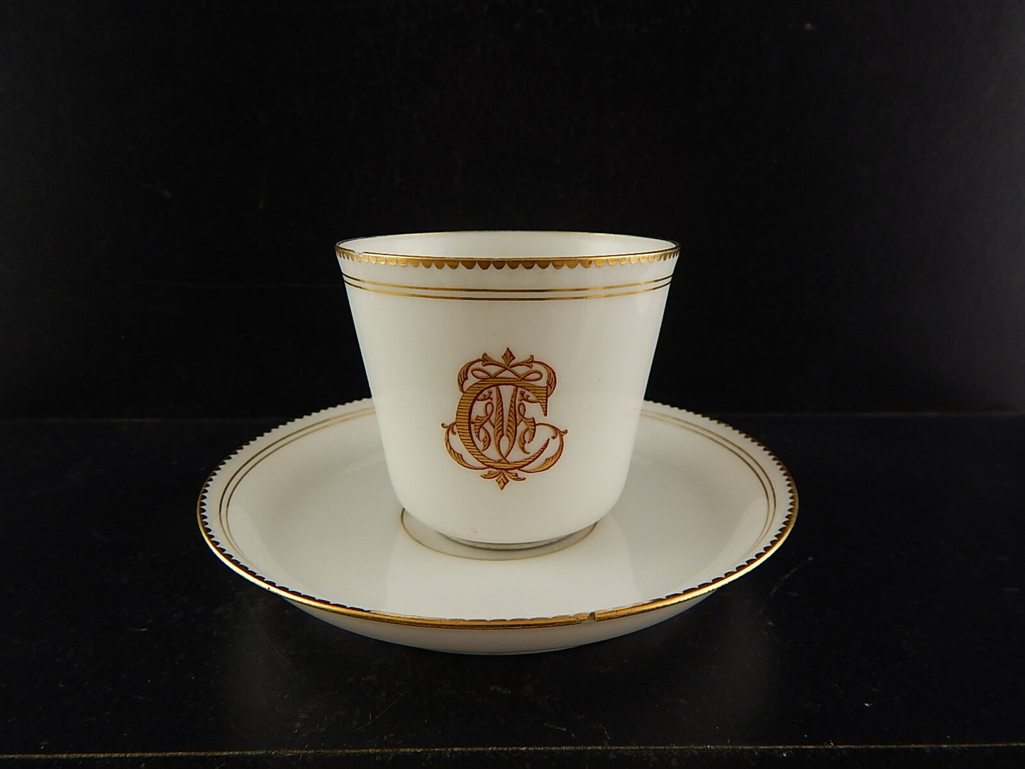 ANTICA PORCELLANA TAZZA ALFRED HACHE&CO VIERZON PARIS MONOGRAMMA DIFETTO