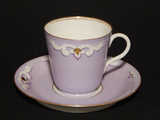 ANTICA RARA PREZIOSA LIBERTY TAZZINA CAFFE' FINISSIMA PORCELLANA VIOLA LILLA