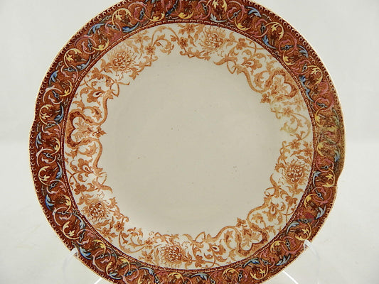 ANTICO PIATTO MAIOLICA CERAMICA CHOISY LE ROI H. BOLULENGER 1836 TERRE DE FER