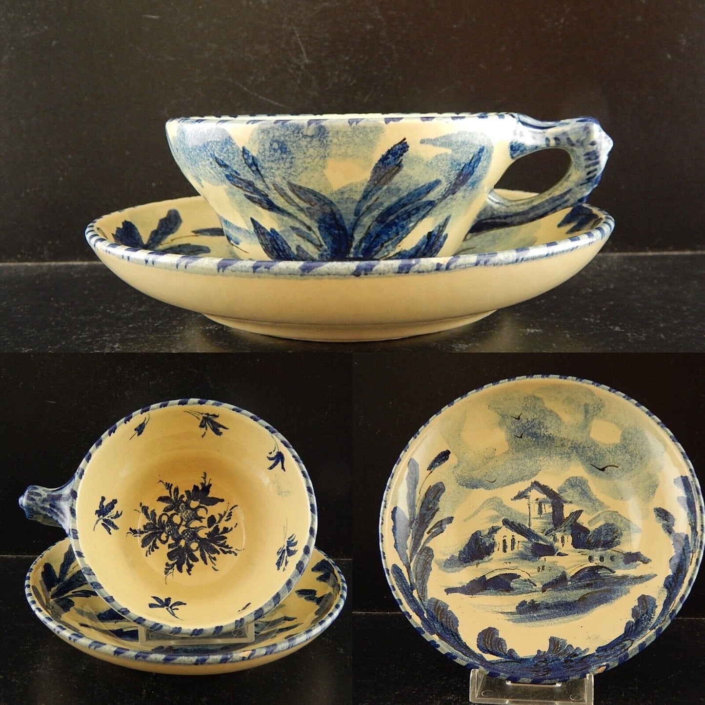 ANTICA TAZZA DA TE' CERAMICA ALBISOLA HANDMADE MADE ITALY DIPINTA A MANO #2