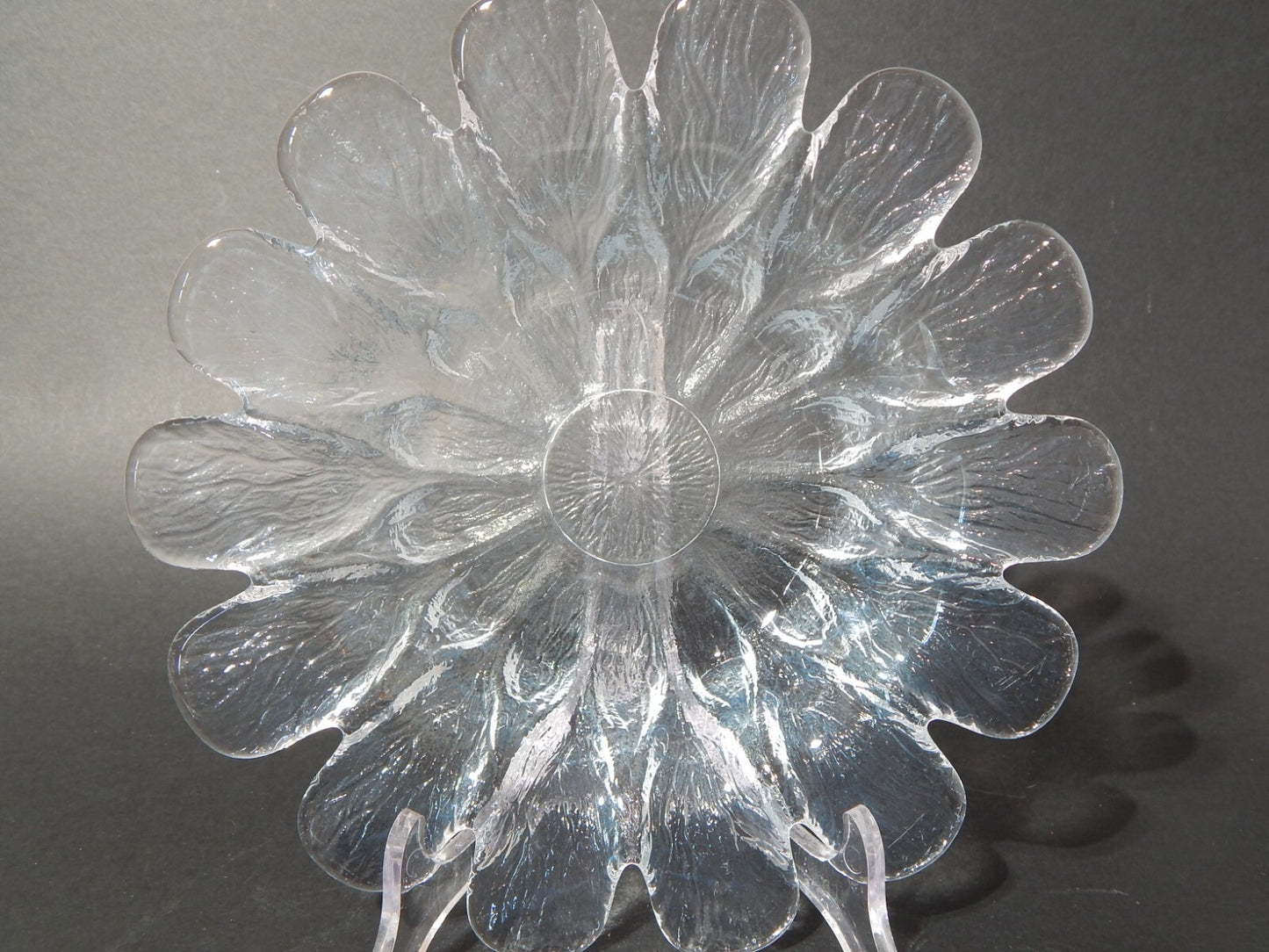 HOLMEGAARD CENTROTAVOLA IN VETRO PORTA CANDELA MARGHERITA VINTAGE ANNI 70