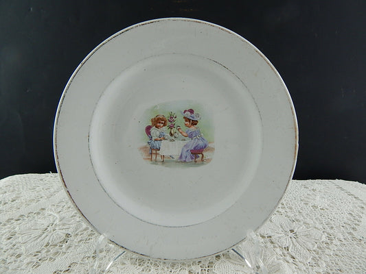 ANTICO PIATTO CERAMICA ITALIANA FONTEBASSO TREVISO COLLEZIONE DECALCOMANIA