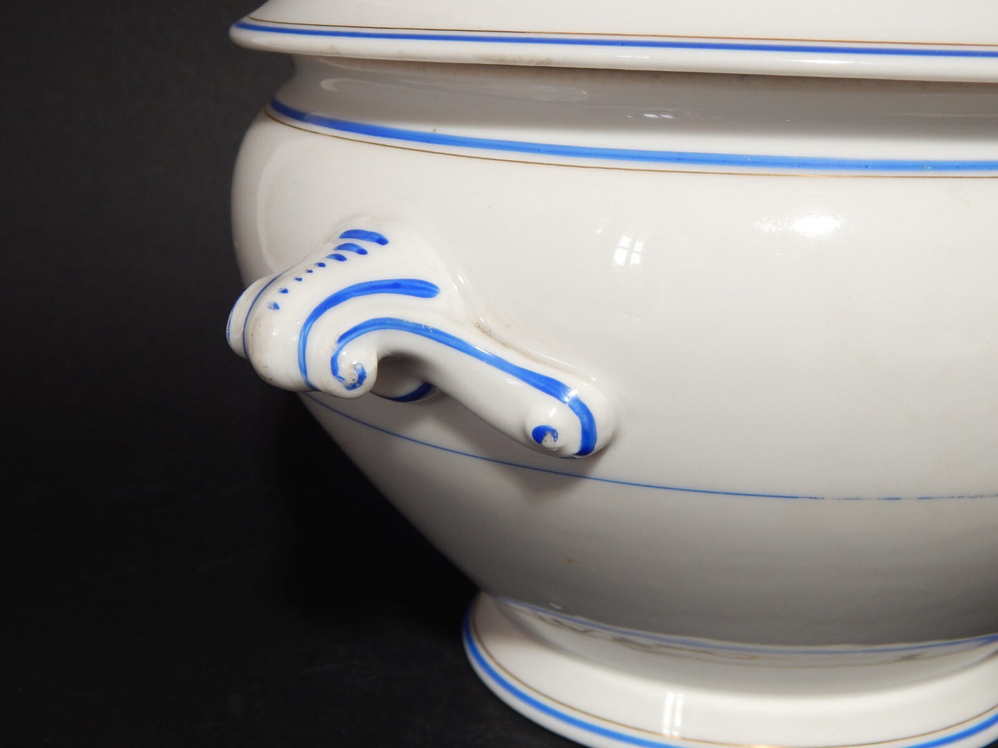 ANTICA RARA ZUPPIERA CENTROTAVOLA IMPERO PORCELLANA GINORI DOCCIA XIX SECOLO