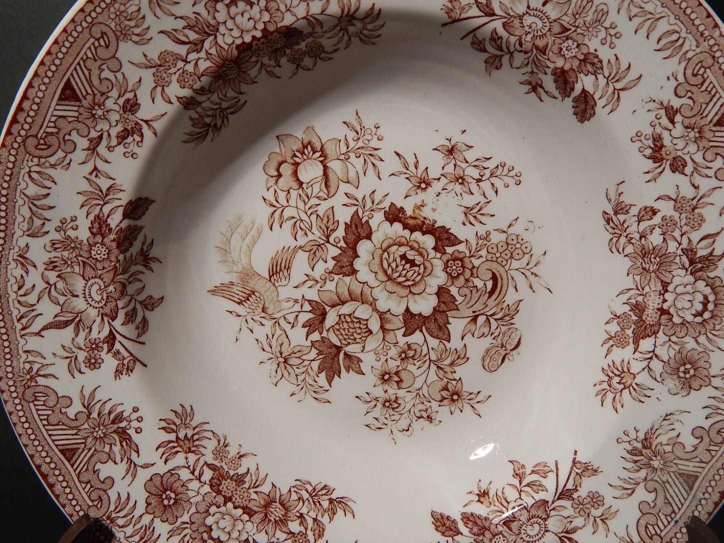 ANTICO 1920 PIATTO FONDO PORCELLANA VILLEROY&BOCH SAAR BASIN ASIATIC PHEASANT