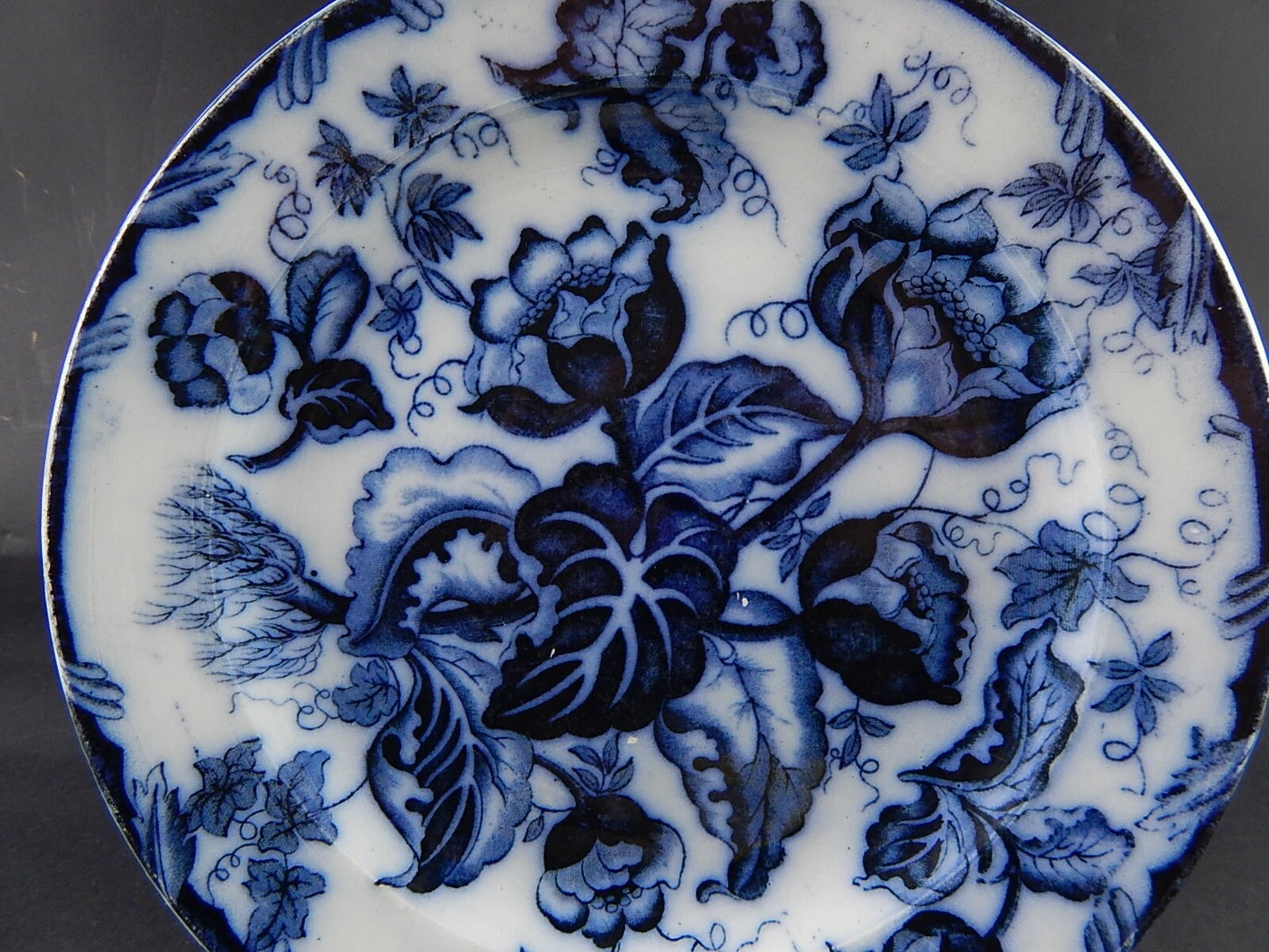 ANTICO PIATTO NINFEE CERAMICA RICHARD MILANO FINE 800 FLOW BLUE WATER NYMPH 8739
