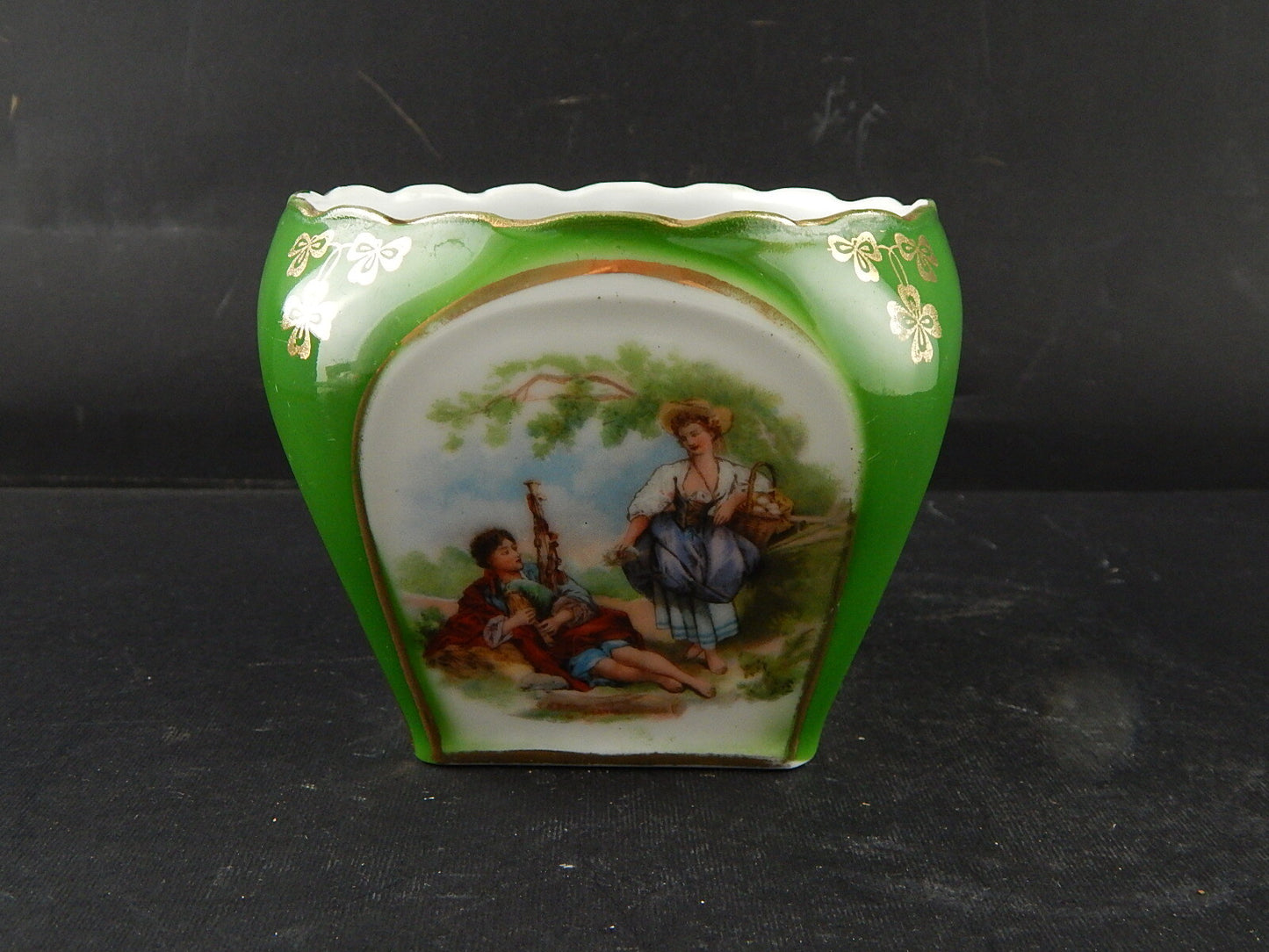 ANTICO ROMANTICO VASO CACHE POT PORCELLANA CARL TIELSCH ALTWASSER SILESIA
