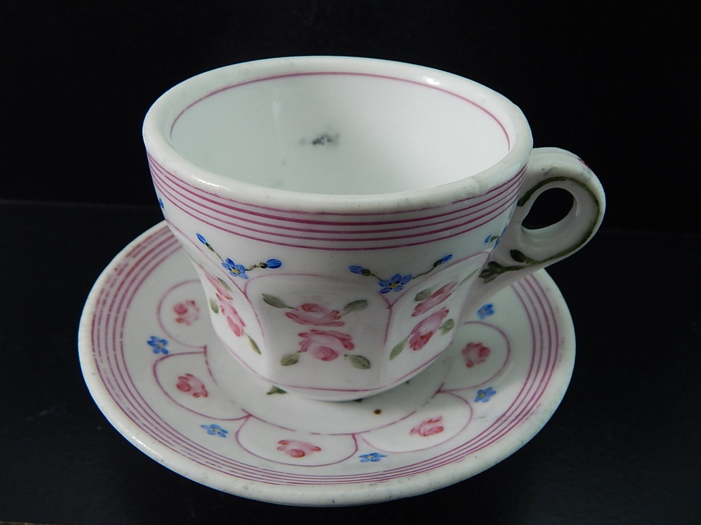 ANTICA TAZZA IMPERO PORCELLANA DOPPIO SPESSORE VECCHIO PARIGI DIPINTA PRIMO '800