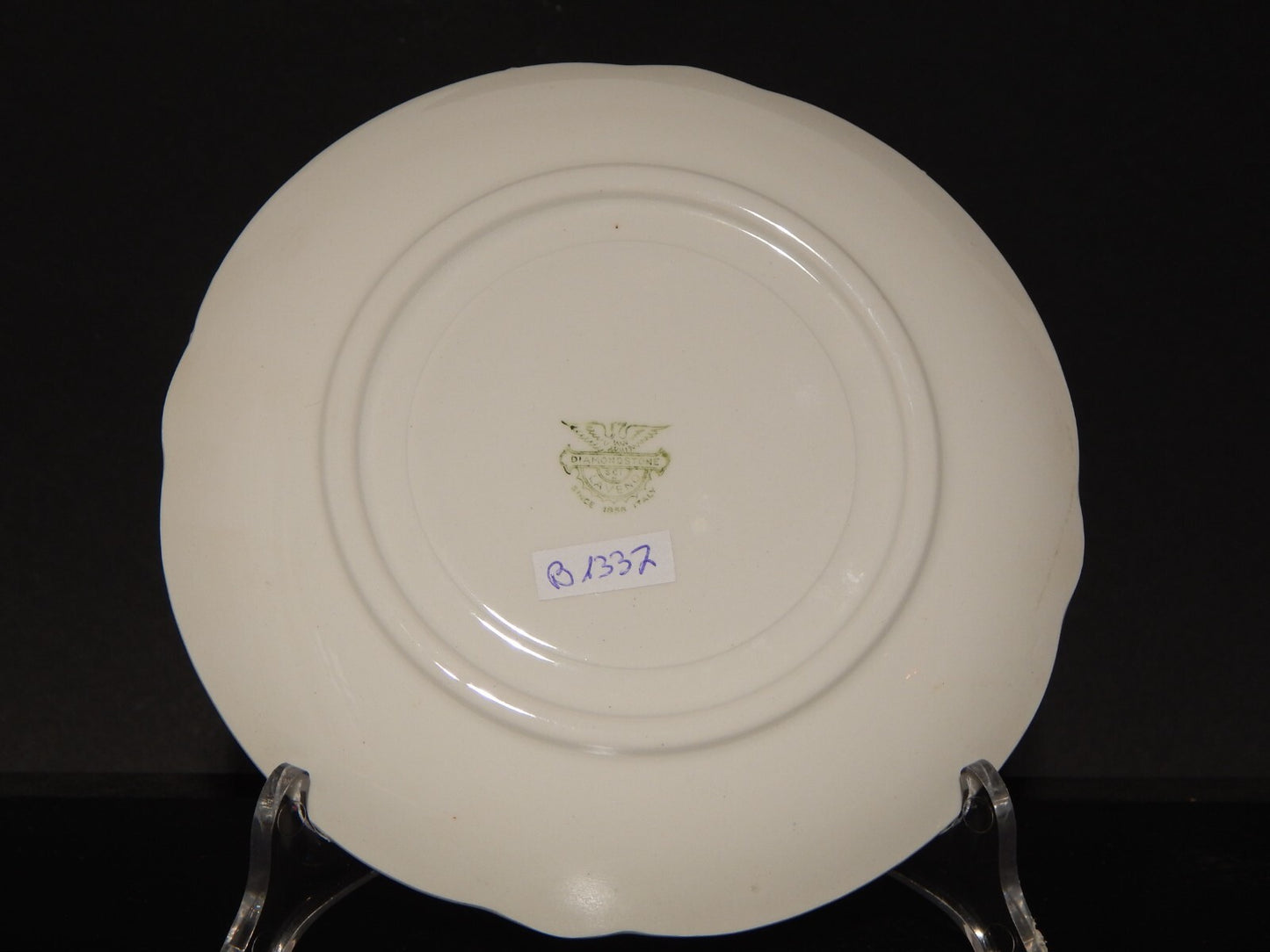 VINTAGE TAZZA BRODO CONSOMME' CERAMICA S.C.I. LAVENO DIAMONDSTONE BIANCO BLU