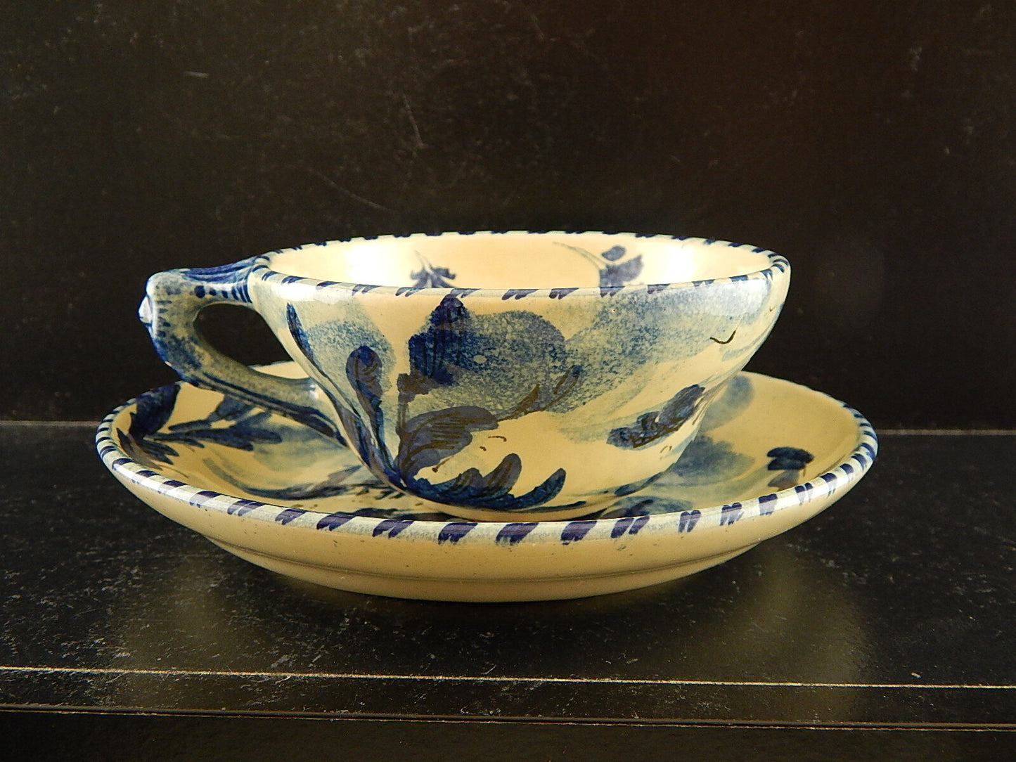 ANTICA TAZZA DA TE' CERAMICA ALBISOLA HANDMADE MADE ITALY DIPINTA A MANO #3