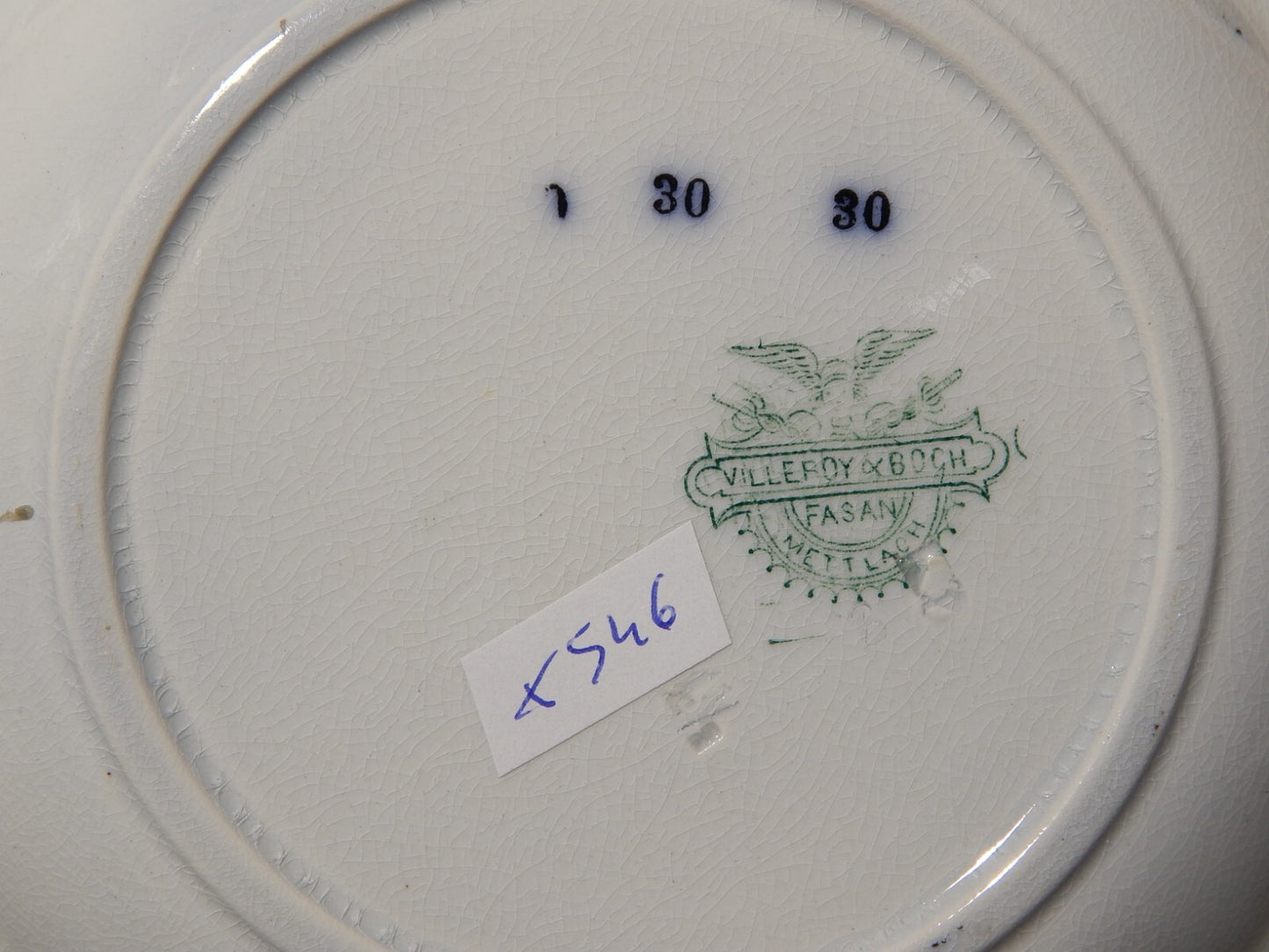 ANTICO ART NOUVEAU PIATTO PORCELLANA VILLEROY&BOCH METTLACH DECORO FASAN