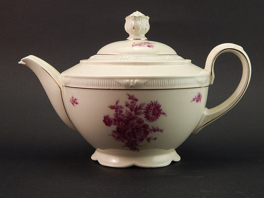 ANTICA RARA TEIERA PORCELLANA ZEH SCHERZER BAVARIA ROSA FUCSIA DIFETTO