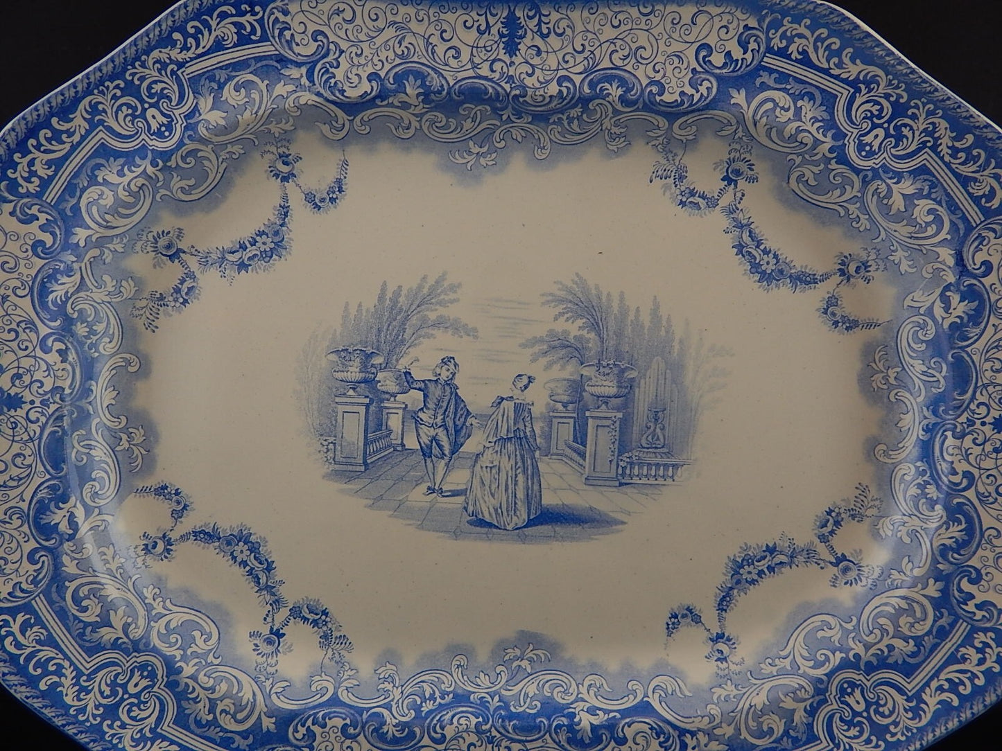 COPELAND & GARRETT 1844 ANTICO RARO PREZIOSO VASSOIO CERAMICA LOUIS QUATORZE ##