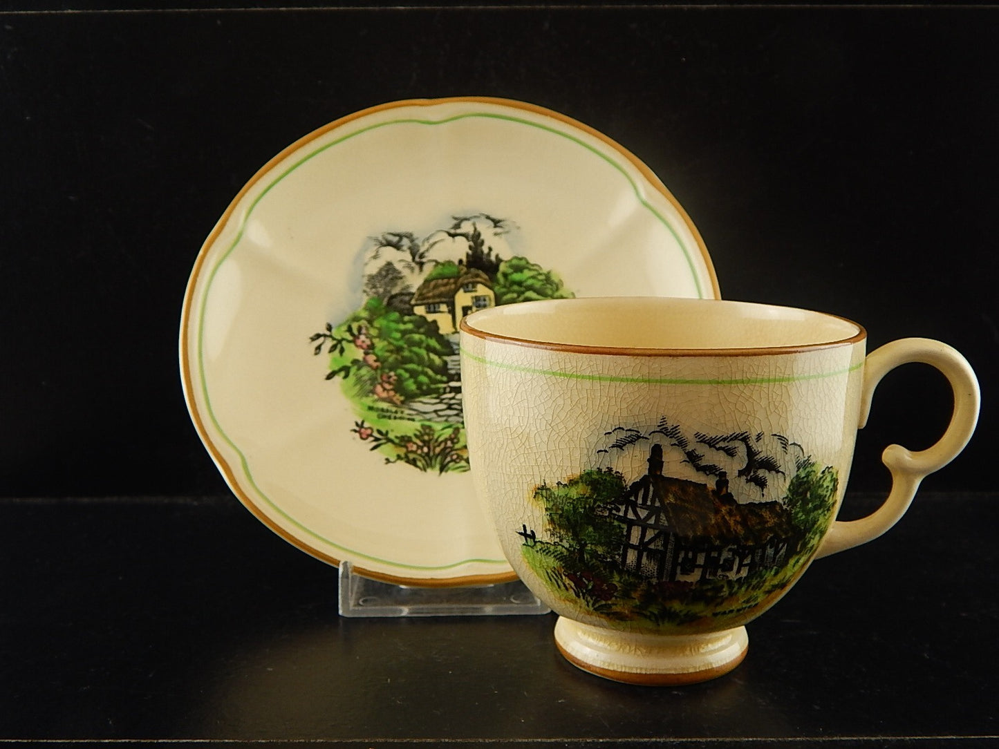 ANTICA TAZZA DA TE' POTTERY CERAMICA INGLESE DEVON WARE FIELDINGS DEL 1917 A16