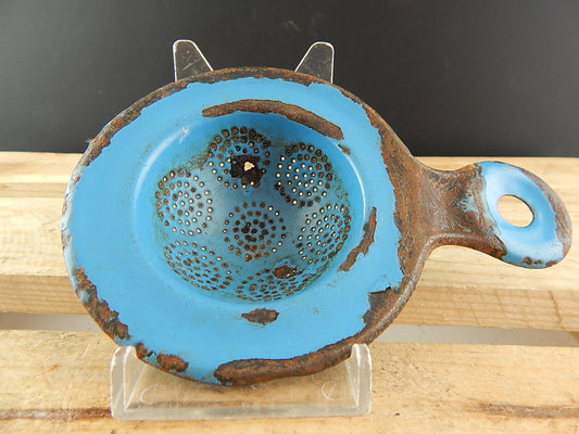 VINTAGE COLINO LATTA SMALTATA PORCELLANATA AZZURRA COUNTRY CHIC