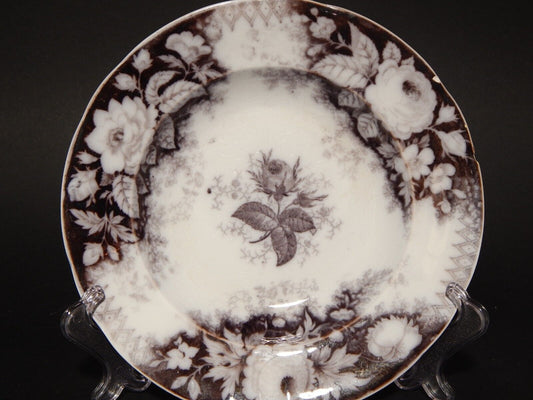 ANTICO PIATTO FONDO CERAMICA JARDINIERE VILLEROY & BOCH FINE '800 difetto 1139