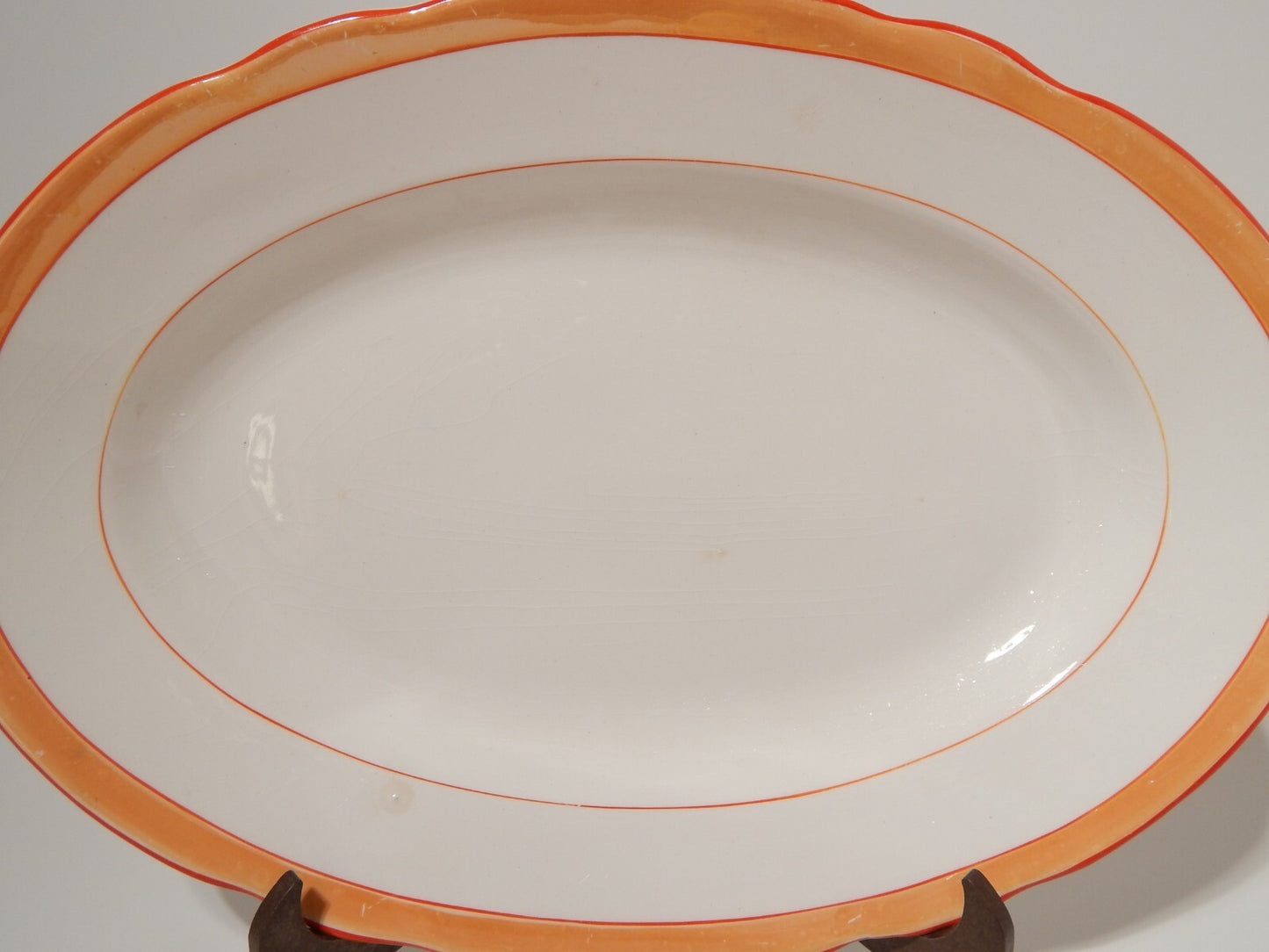 ANTICO ART DECO' RARO VASSOIO SOCIETÀ CERAMICA REVELLI LAVENO FASCIA ARANCIO