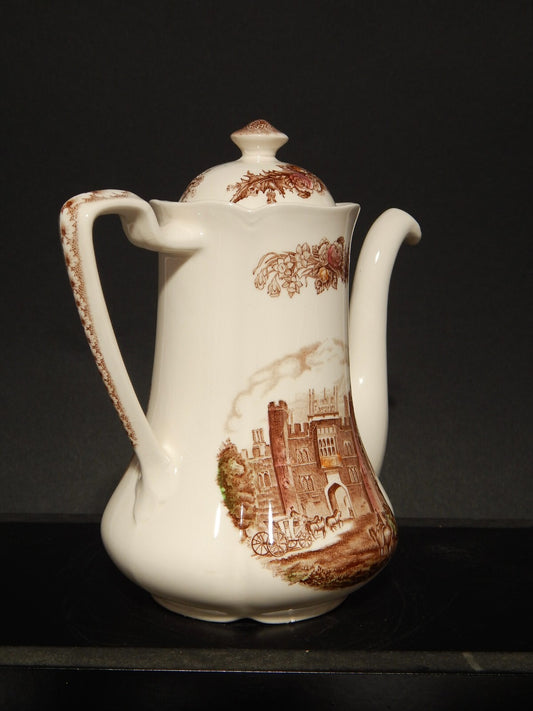 ANTICA CAFFETTIERA PORCELLANA JOHNSON BROS ROYAL HOMES OF BRITAIN HAMPTON COURT