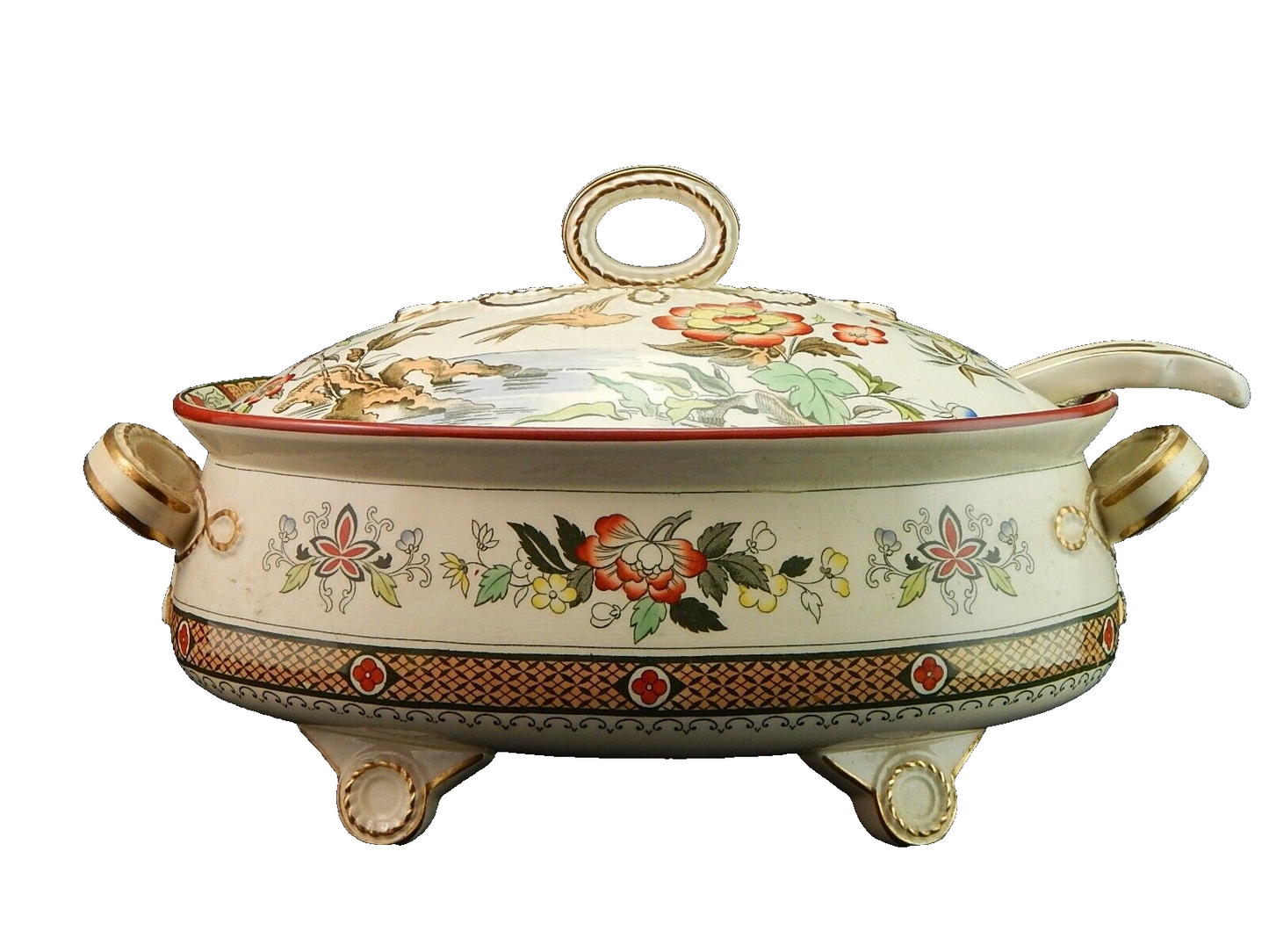 ANTICA 1880 ZUPPIERA CENTROTAVOLA SEMIPORCELLANA INGLESE BISHOP POWELL & STONIER