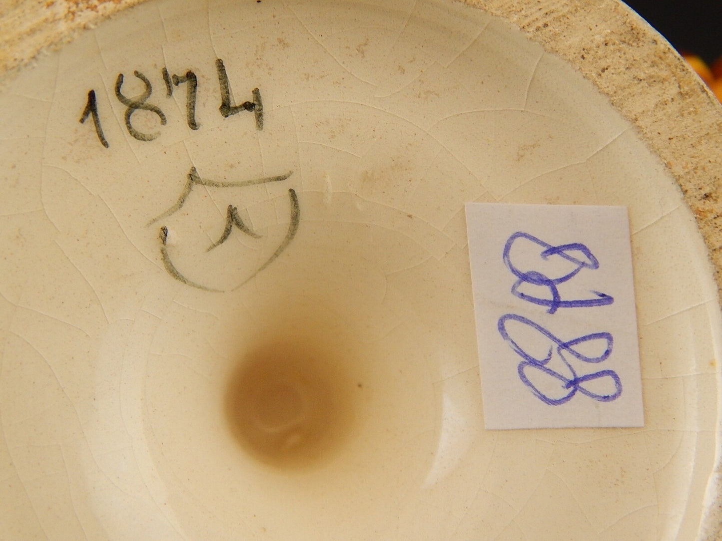 ANTICA POTICHE ZUCCHERIERA MAIOLICA CERAMICA POLICROMA FANTECHI ANSE A SERPE