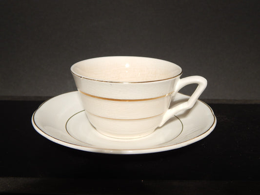 ANTICO ART DECO TAZZA DA TE' CERAMICA PROFILI ORO REVELLI LAVENO #1272