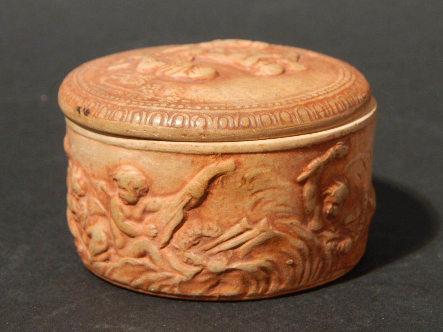 ANTICO RARO COFANETTO MAIOLICA CERAMICA ARTISTICA MANIFATTURA SIGNA PRIMO 900