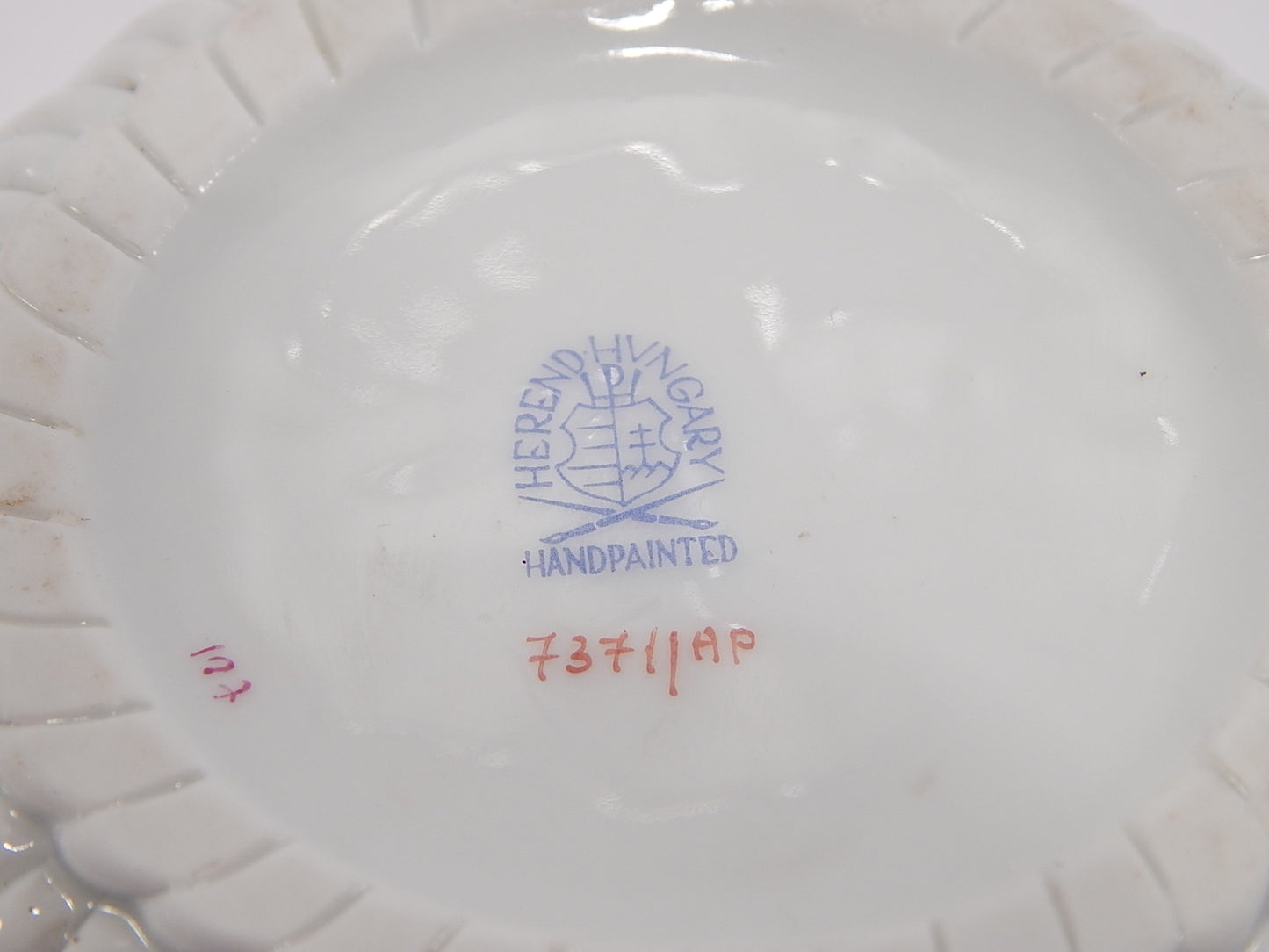 PORCELLANA HEREND ORIGINALE CESTINO TRAFORATO DECORO APPONYI ROSA COLLEZIONE