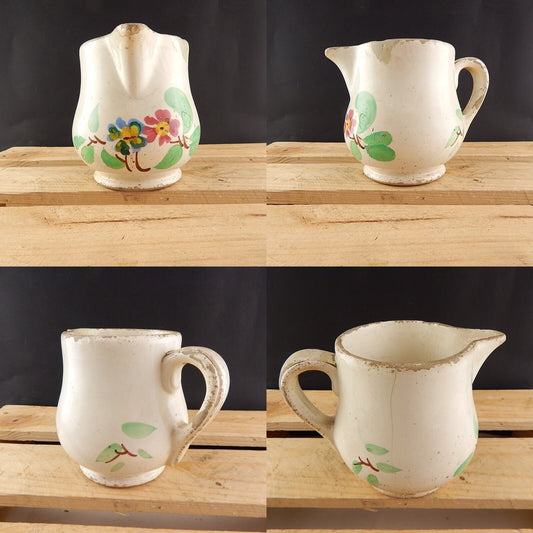 ANTICA RARA BROCCA CARAFFA VERSATOIO CERAMICA MAIOLICA F. MUSSO MONDOVI'