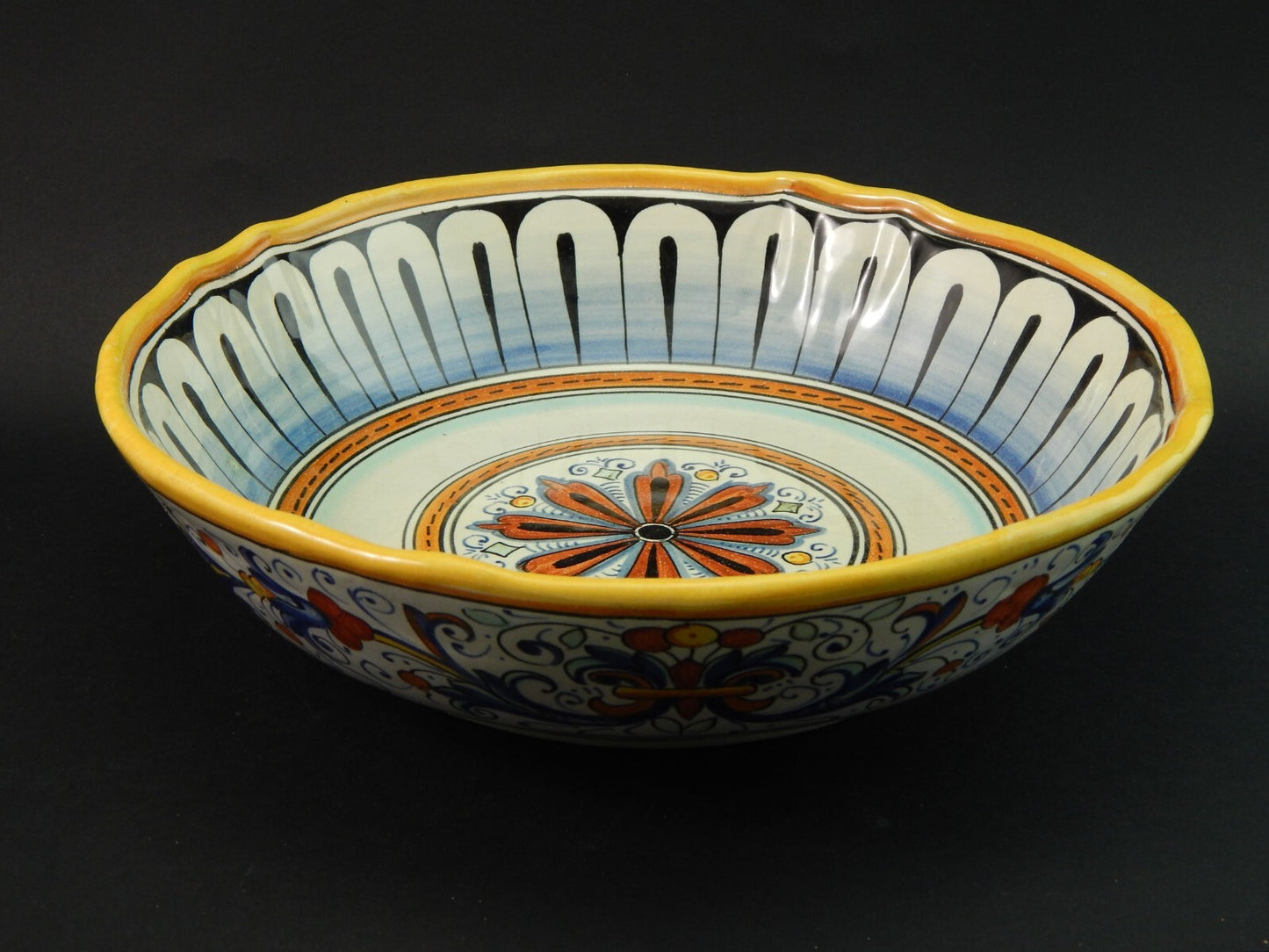 RETRO' CIOTOLA FRUTTIERA CENTROTAVOLA CERAMICA MAIOLICHE DERUTA PERUGIA '900