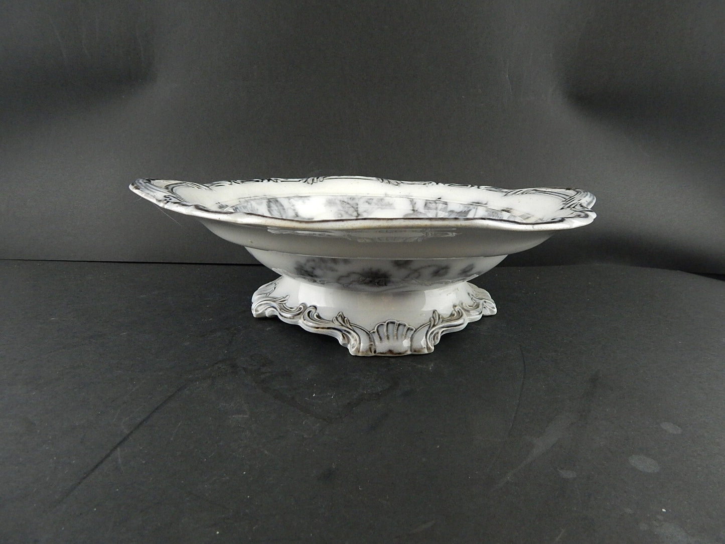 ANTICO AUTENTICA ALZATA CENTROTAVOLA PORCELLANA INGLESE VITTORIANA BERRY PATTERN