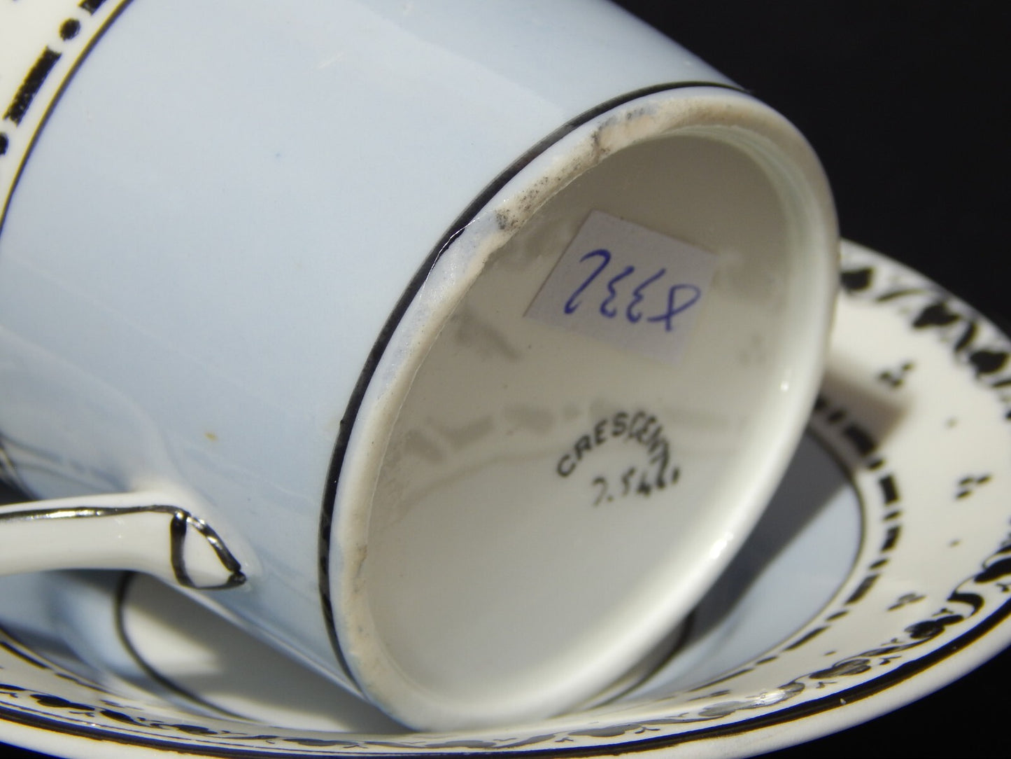 ANTICA RARA CRESCENT PERIODO EDOARDIANO TAZZINA FINE PORCELLANA INGLESE X332
