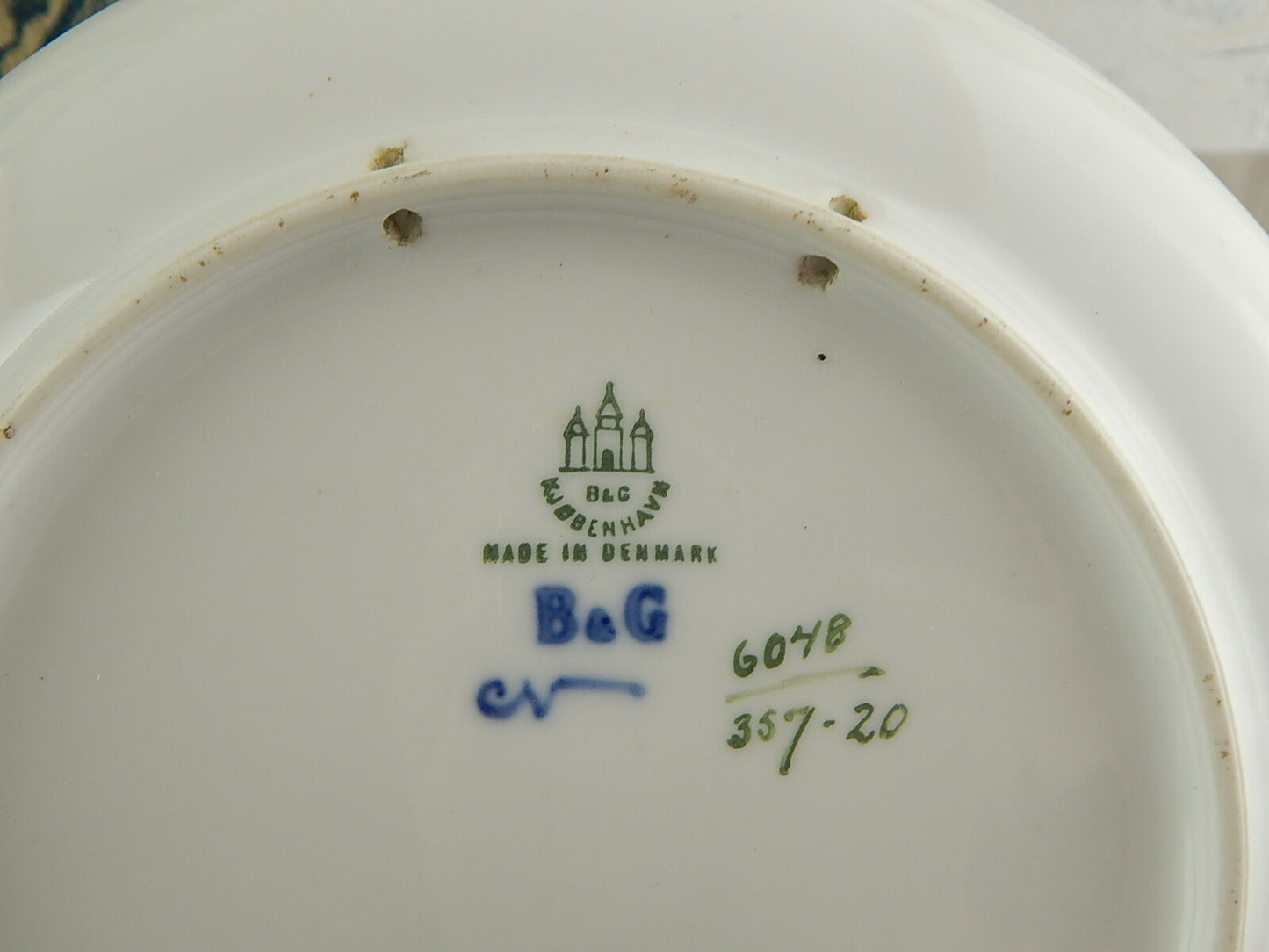 ROYAL COPENHAGEN BING&GRONDAHL PORCELLANA PIATTO ANTICO MARINA CON SILO GRANO