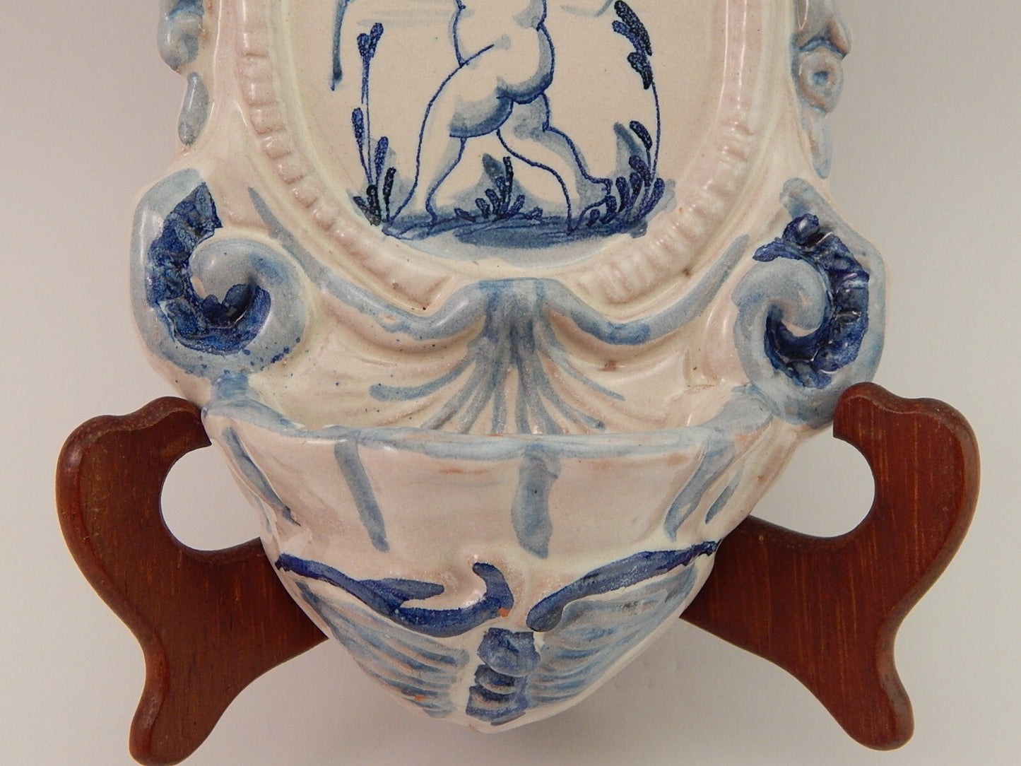 ARTE SACRA ANTICA RARA PREZIOSA ACQUASANTIERA CERAMICA MAIOLICA ALBISOLA