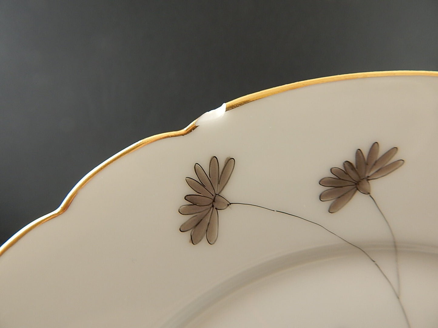 ANTICO PIATTO PORCELLANA GINORI DOCCIA DEL 1926 DECORATO A MANO DIFETTO A277