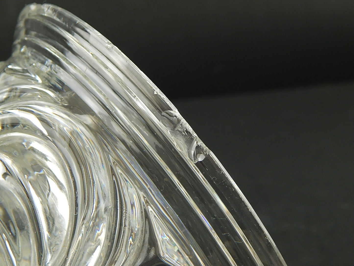 ANTICA PRIMO 800 ORIGINALE PREZIOSO PORTA BONBONS CENTROTAVOLA IN VETRO DIFETTO