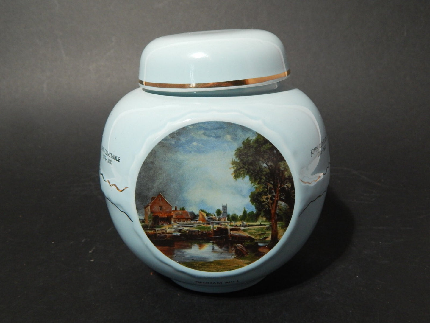 VINTAGE VASO TEA CADDY BURGESS &LEIGH FOR TWININGS REPRODUCTION JOHN CONSTABLE