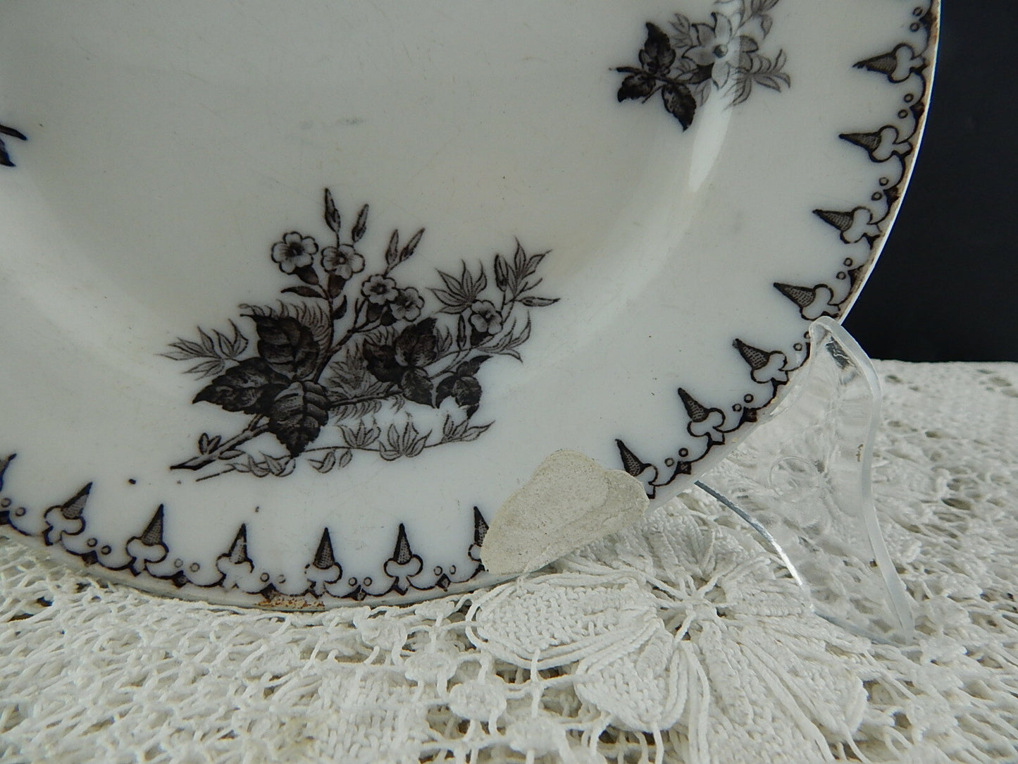 ANTICO PIATTO CERAMICA SARREGUEMINES U&C COLLEZIONE FLORE 1800 ART NOUVEAU #1325