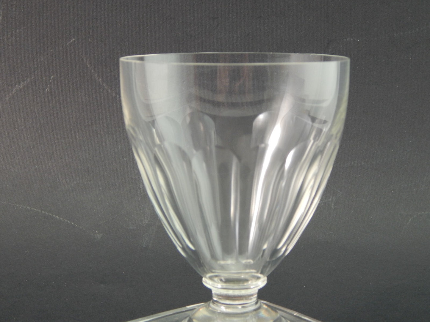 ANTICO EDOARDIANO BICCHIERE GRANDE CALICE CRISTALLO MOLATO BASE QUADRATA