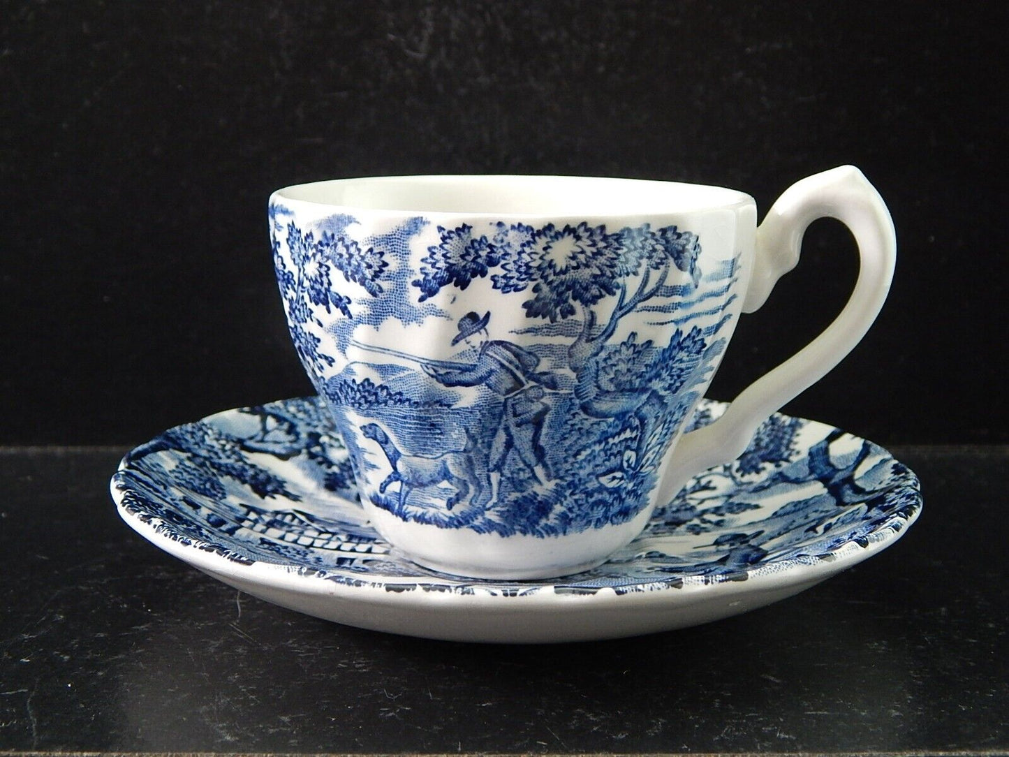 VINTAGE CERAMICA TAZZINA THE HUNTER MYOTT POTTERY ENGLAND IL CACCIATORE #2126