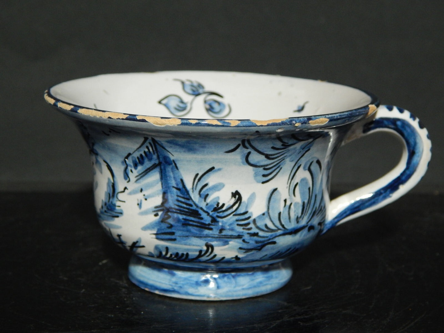 ANTICA TAZZA CERAMICA ALBISOLA ALBA DOCILIA FATTA DIPINTA A MANO PRIMO 900 #1747