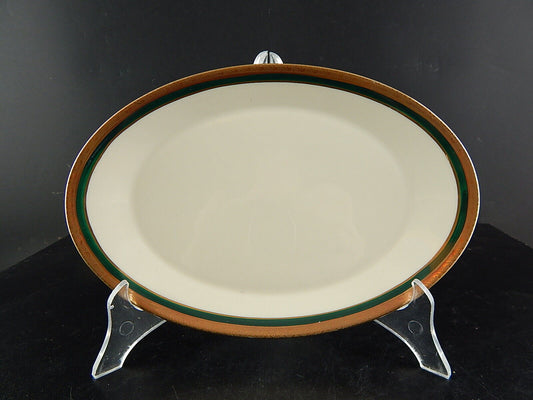 RETRO ELEGANTE RAVIERA VASSOIO IMPERO PORCELLANA BAVARIA AVORIO SMERALDO ORO