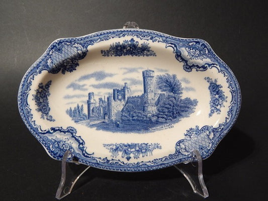 VINTAGE JOHNSON BROS OLD BRITAIN CASTLE BLU RAVIERA VASSOIO SEMI-PORCELLANA