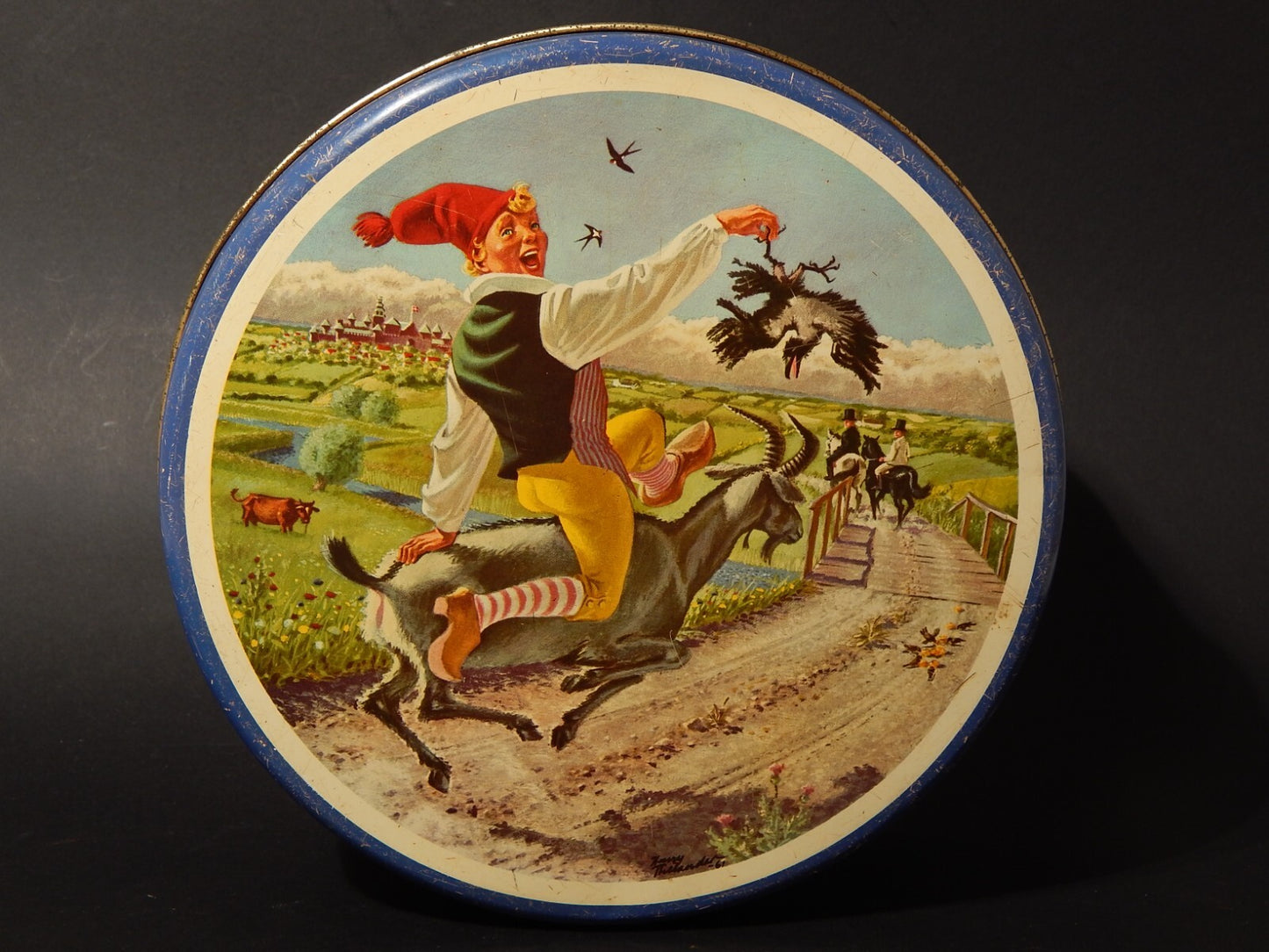 RARA VINTAGE SCATOLA DI LATTA FIABE DI HANS CHRISTIAN ANDERSEN