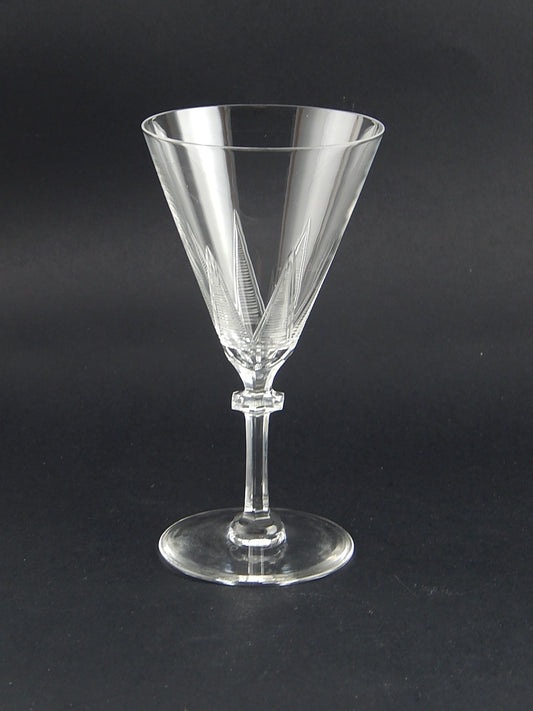 ANTICO BICCHIERE CALICE CRISTALLO INCISO PUNTA DIAMANTE EPOCA ART DECO